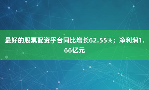 最好的股票配资平台同比增长62.55%；净利润1.66亿元