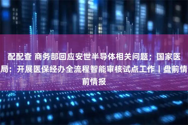 配配查 商务部回应安世半导体相关问题；国家医保局：开展医保经办全流程智能审核试点工作丨盘前情报