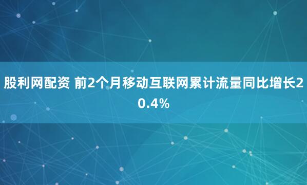股利网配资 前2个月移动互联网累计流量同比增长20.4%