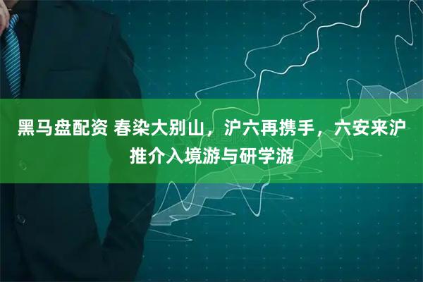 黑马盘配资 春染大别山，沪六再携手，六安来沪推介入境游与研学游