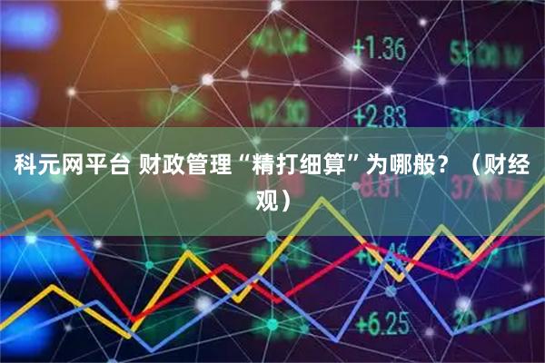 科元网平台 财政管理“精打细算”为哪般？（财经观）